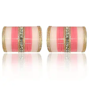 BANGLESKART Kiara Advani Marriage Chuda Set for Women's (1 Pair) Pink