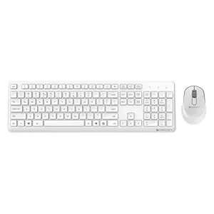ZEBRONICS Zebronics Companion 200 Wireless Combo with Silent Operation Mouse, Full Size Keyboard, 1600 DPI, Integrated Multimedia, ON/Off, Power Saving Mode, 2.4GHz Nano Receiver and Plug Play Usage (White)