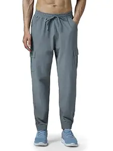 TECHNOSPORT Men's Slim Fit Mid Rise Cargos for Gym, Workout & Sports