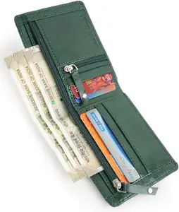 Classic World Men & Women Green Artificial Leather Wallet (5 Card Slots)