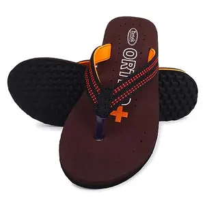 DEVAVI Womens Eva Synthetic Foam Causal & Flip Flop Slippers (DEVAVI 304-Brown Org-8)