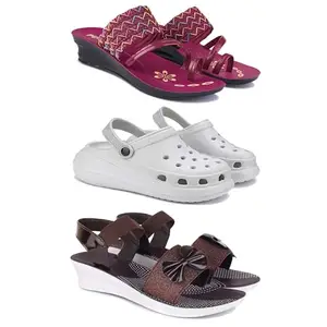 Women's Comfortable Sandal,Casual Lightweight Sandal for Everyday Wear | (Combo-3)-1949-OO5-1970-5-EURO-36