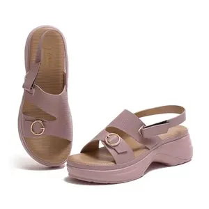 JM LOOKS Women’s Slip-On Comfort Platform Sandals with Adjustable Strap and Gold Buckle
