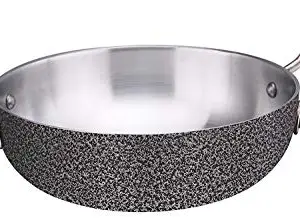 LooksGood Premium Range of Aluminium Kadhai with Induction Base and Premium Look with Powder Coating ( Blister Finish ) - 23 cms Diameter, 2 Ltrs Capacity (Silver) price in India.