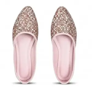 Women's Black Embellished Flats, Beaded Design, Slip-On Style