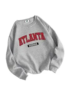 SXV STYLE SXV 'Atlanta Georgia’ Printed Cool Aesthetic Drop Shoulder Oversized Baggy Sweatshirt