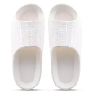 Shadow Men EVA Sliders | Arch Support Slides with Cushioned Sole | Lightweight, Flexible Chappals for Casual Wear | Trendy Indoor Outdoor Flip Flops & Slippers for Women (White, 5)