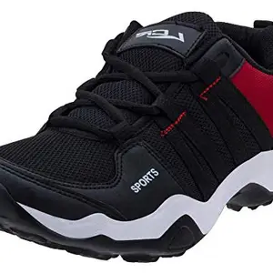 Lancer Mens HECTOR-901 Black Maroon Running Shoe - 10 UK (HECTOR-901BLK-MRN-44)