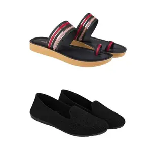 ZENWEAR Extra Soft Classic Casual wear with Flexibility Technology Heel Combo for Women's/Girl's(6144+2014)(6) Multicolor