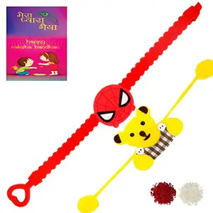 AR Eyewar Angri Bird And Teddy Bear Rakhi Combo For Brother And Sister, Set Of 2 Rakhi Combo Set