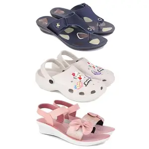 Trendy Open-Toe Sandals for Women – Soft Padded Footbed, Summer Wear | (COMBO-3)-1973-O10-1968-7-EURO-38