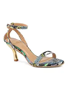 Inc.5 Women Green Printed Stiletto Heels