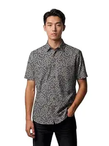 BULLMER Trendy Regular Fit Cotton Blend Printed Casual Half Sleeve Shirt for Men | Stylish Mens Casual Shirts | Shirts for Men