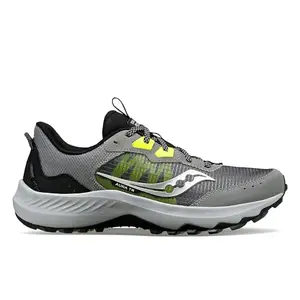 Saucony Men's Running Shoe Aura Tr-Cinder/Citron-8, Grey