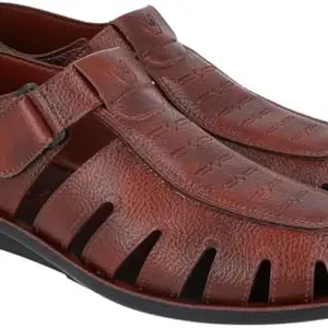 WALKAROO XG8351 Mens Casual and Regular Wear Sandals - Brown