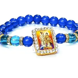 ASTROGHAR Shri Radhe Krishna Ji Jircon Finished Lucky Charms D Blue bracelet