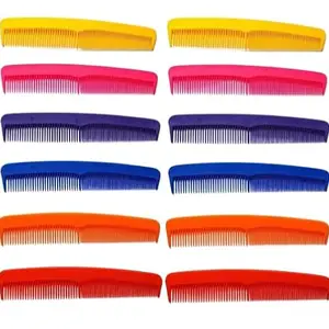 TG Enterprises Unisex Travelling Stylish Plastic Hair Combs Set, 6 Vibrant Colours, Professional Styling and Detangling