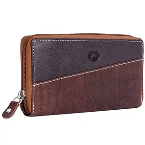 Delfin|| Genuine Leather Wallet for Women|| Stylist and Easy to Hold in Your Hand (Hunter Brown)