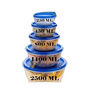 Kitchen Container |250+450+800+1400+2500 ml| Stackable Refrigerator Organizer for Fresh Food Storage | BPA-Free Kitchen Solution|Design - 4914 for Home and Kitchen