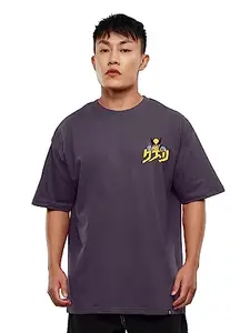 The Souled Store Official Wolverine: Weapon X Mens and Boys Oversized fit Graphic Printed Half Sleeve Cotton Purple Color Oversized T-Shirts