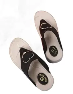 Cozy Wear G-235 Black TPR Flip Flops for Men | Durable Walking Rubber Slippers FOR SIZE - 6