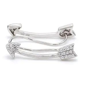 Ornate Jewels 925 Sterling Silver AAA Grade American Diamond Arrow Ear Climber Earrings for Women Gift for Girls