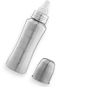 RB POINT Pack of 1 Home's and Kitchen 240 ml Stainless Steel 304 Grade New Born Baby Feeding Bottle for Milk/Water Feeding