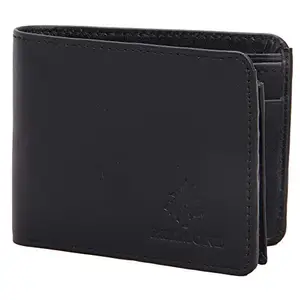 THE STAGROS Belmond Black Single Fold Genuine Leather Wallet