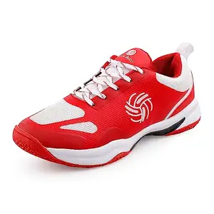 Bacca Bucci® SMASHTREK All Court Badminton Shoes with Memory Padded Insocks and Arch Support -Red, Size UK6