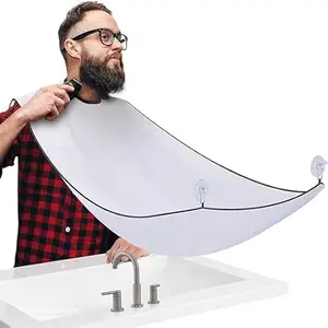 DAVE Beard Apron Cape Beard Trimming for Men Shaving & Hair Catcher Non-Stick Hair Catcher Grooming Cloth Waterproof with Suction Cups for Mirror