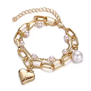 Shining Diva Fashion Latest Stylish Gold Plated Charm Bracelet for Women and Girls (rr14531b)
