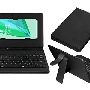 ACM Keyboard Case Compatible with Oneplus 9 Pro Mobile Flip Cover Stand Direct Plug & Play Device for Study & Gaming Black