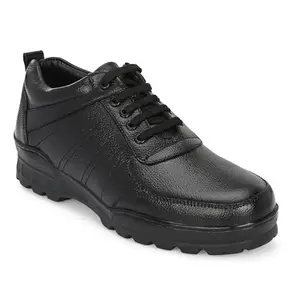 INDIANTRENDS Extra Super Quality 100% Pure Soft Leather Comfortable Safty Shoes for Men (T-5104-BLACK-8)