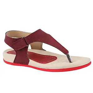 WELCOME Women's Extra Soft Slippers/Sandals with Cushion FootBed for Adult | Comfortable & Light Weight| Stylish & Anti-Skid| Waterproof & Everyday Flip Flops for Ladies/Girls, W-LC-11-RED_7