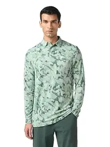 TECHNOSPORT Men's Slim Fit Solid Henley Neck Long Sleeve Technocool+ Sports T-Shirt for Running, Sports, Gym & Regular Use