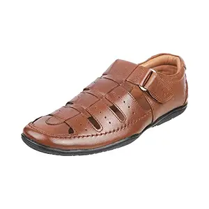 Mochi Mens Leather Tan Sandals (Size (10 UK (44 EU))