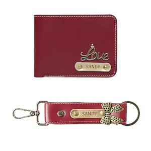 NAVYA ROYAL ART Leather Men's Wallet and Keychain Combo Pack for Gift/Combo Set - Red 5