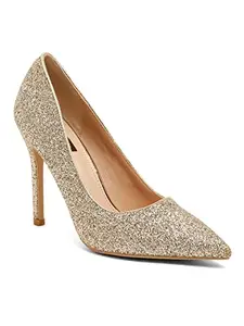 Flat n Heels Womens Gold Pumps FnH H143-GD