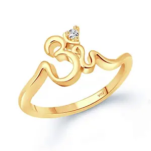 VFJ VIGHNAHARTA FASHION JEWELLERY Vighnaharta Valentine Day Gift valentineday Gift for him Gift for Women Gift for Men Om (CZ) Gold Plated Ring - (VFJ1600FRG16)