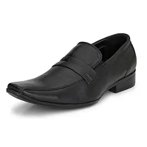 Hitz Men's Black Leather Formal Shoes (2802)