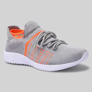 FEETEES Arrow Men's Casual Eva Socks Knitted Running Shoes | Color- Grey | Size-10