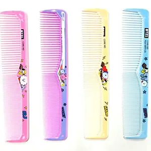 Maple Premium Dressing Printed Hair Comb Combo Set for Men,Women (Multicolour), Imported, Pack of 4
