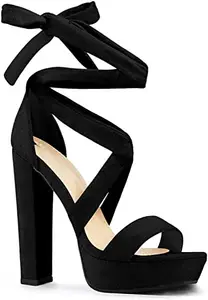 JM LOOKS Women's Strappy Heel Sandals with Comfortable Sole and Lace-Up Design for Women & Girls