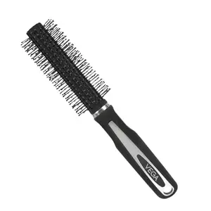 Vega Plastic and Rubber Handled Round Brush, Silver/Black