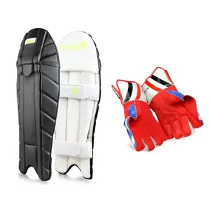 Snaga Cricket Wicket Keeping Gloves and Wicket Keeping Legguard for Men Combo Offer (Players)