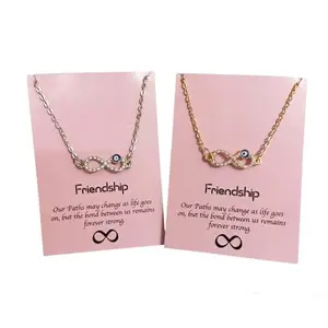 Charming Infinity Evil Eye necklace/Infinity Pendant Necklace for Women and Girls, friendship chain necklace, nazar evil eye chain necklace (Silver & Golden)
