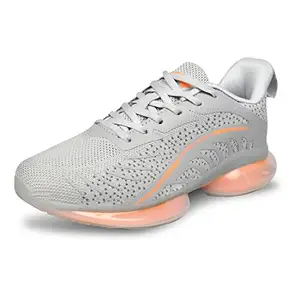 Combit Running Sports,Walking & Gym Shoes with Extra Cushion Lightweight Lace-Ups Light Gry-ORNG for Men's & Boy's DOLLAR-03_Light Gry-ORNG_9
