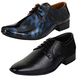 Relaxed Trendy Formal Shoes/Party Shoes/ 2 Shoes Combo with Free 2 Belt for Men and Boys (BAZAAR10532_XRT-2BLT-101) Multicolor