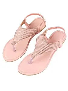 WalkTrendy WalkTrendy Womens Synthetic Pink Sandals - 5 Uk (Wtwf47_Pink_38)