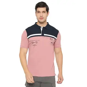 Duke Men's Solid Slim Fit T-Shirt (LF7169_Dusty Pink